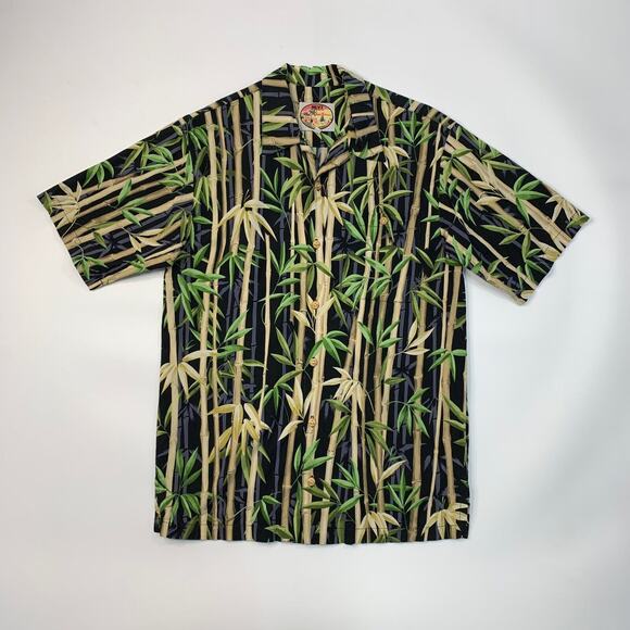 Vintage Newt At The Royal Shirt Men S Small Black Bamboo Hawaiian Island Aloha - Picture 2 of 9